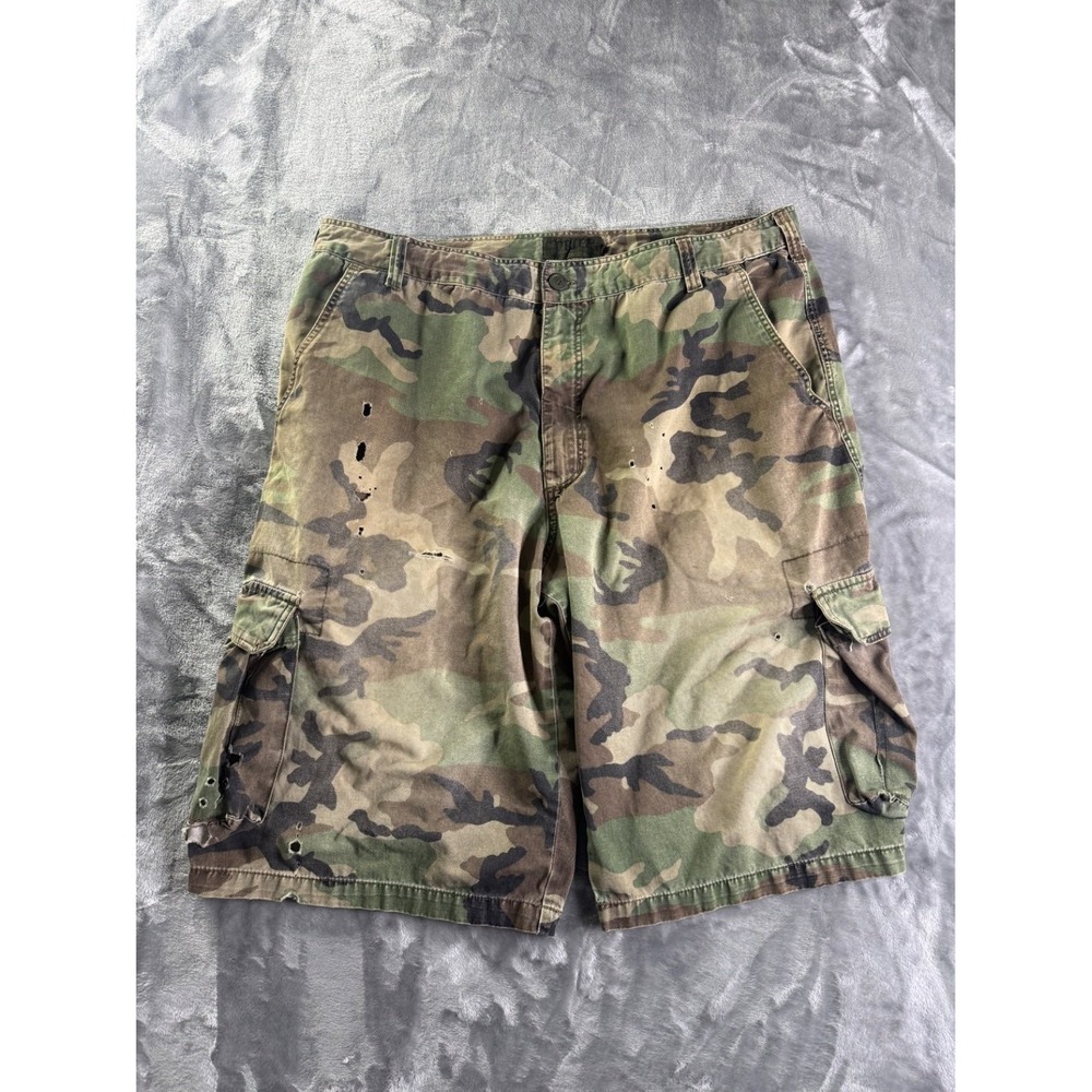 Tripp Nyc Men's Woodland Camo Cargo Shorts Size 44 Distressed Grunge Punk US 11